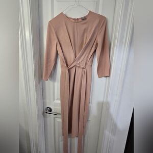 ASOS Blush Long Sleeve Wrap Dress